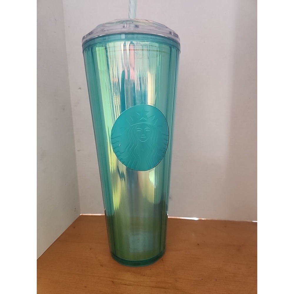 Starbucks 2021 Kaleidoscope Turquoise Prism Teal Diamond Tumbler Cold Cup Venti